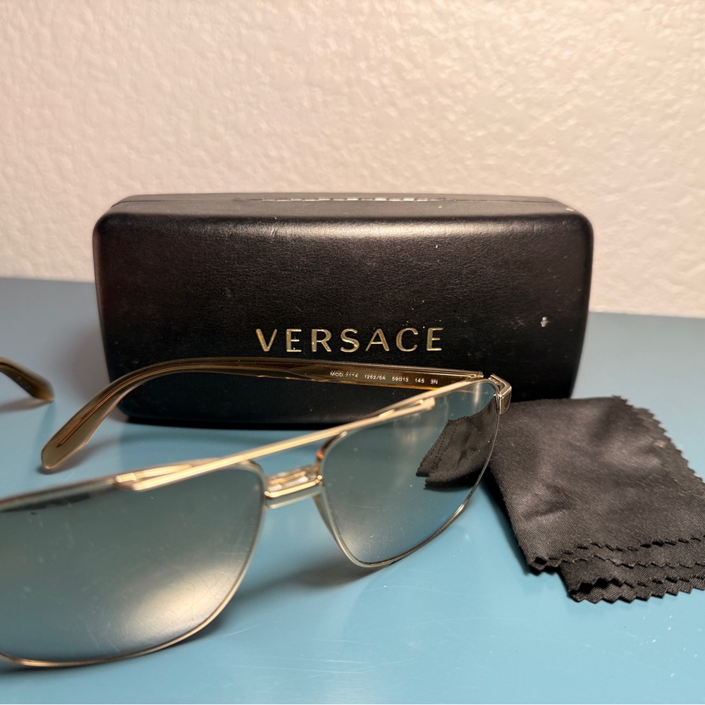 Versace Silver/Brown Men's Sunglasses